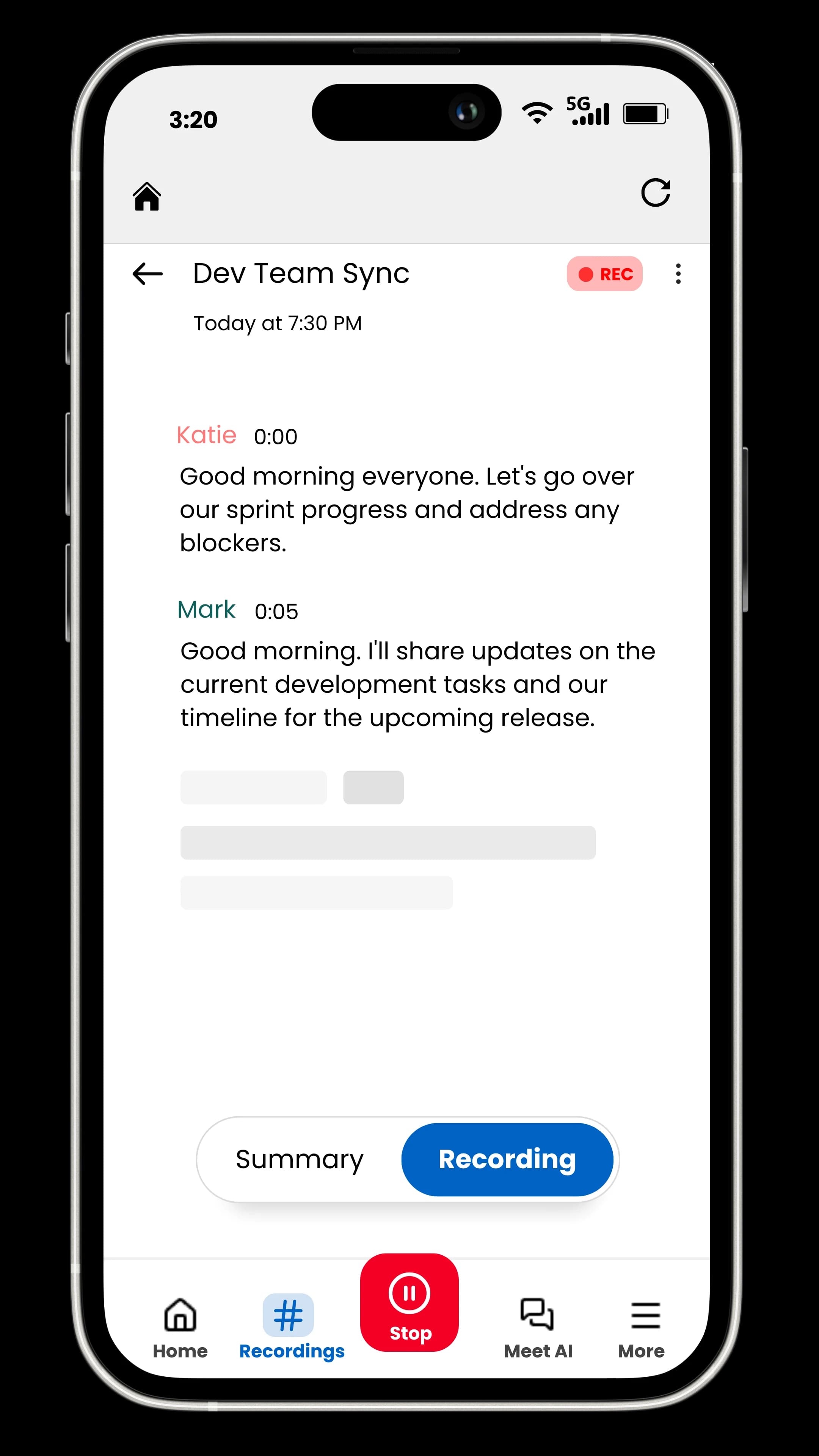 Live transcription during Google Meet calls