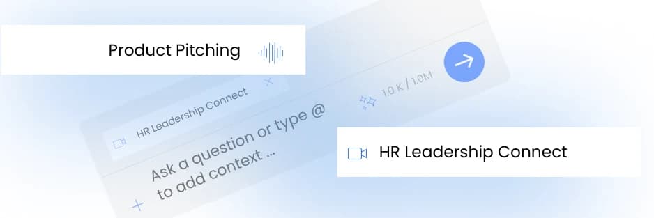 Second Brain knowledge graph showing linked decisions, action items, and context across recurring meetings with timeline view.