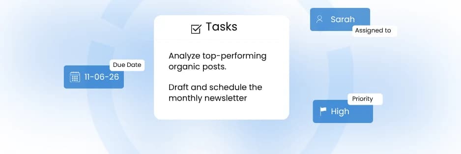 Decision log dashboard with timestamped entries, owner assignments, and cross-meeting status tracking.