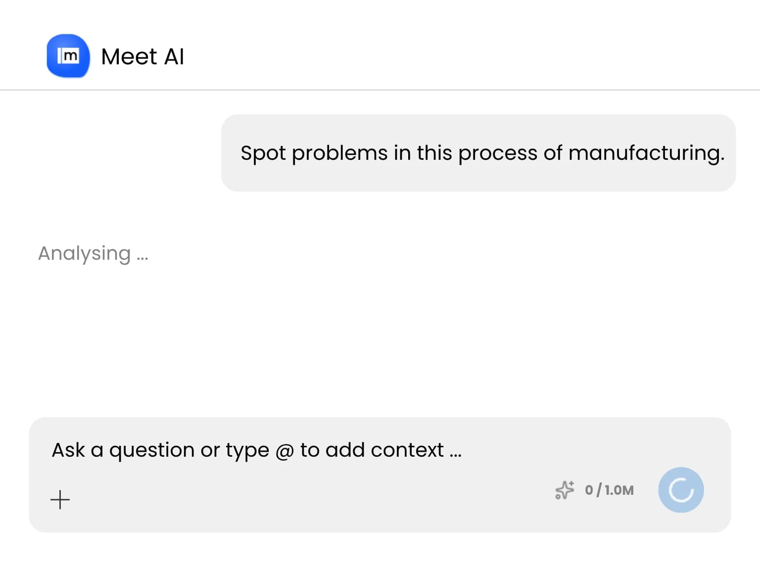 Analytics dashboard with AI-generated insight cards highlighting underperforming meetings, blocked action items, and a remediation checklist.