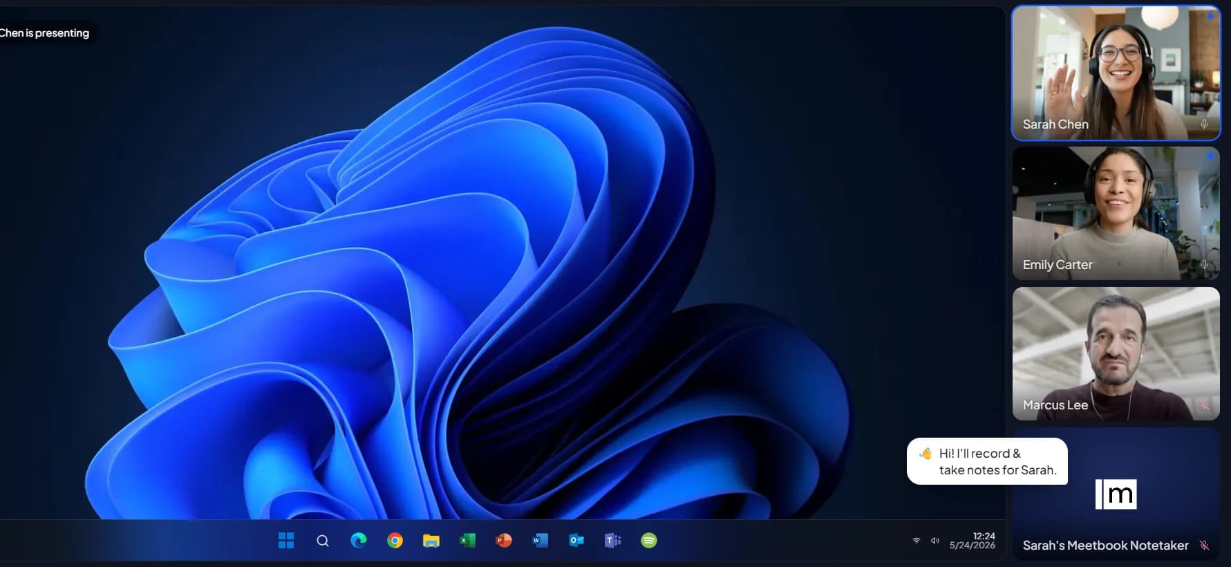 Meetbook AI notetaker dashboard for Google Meet