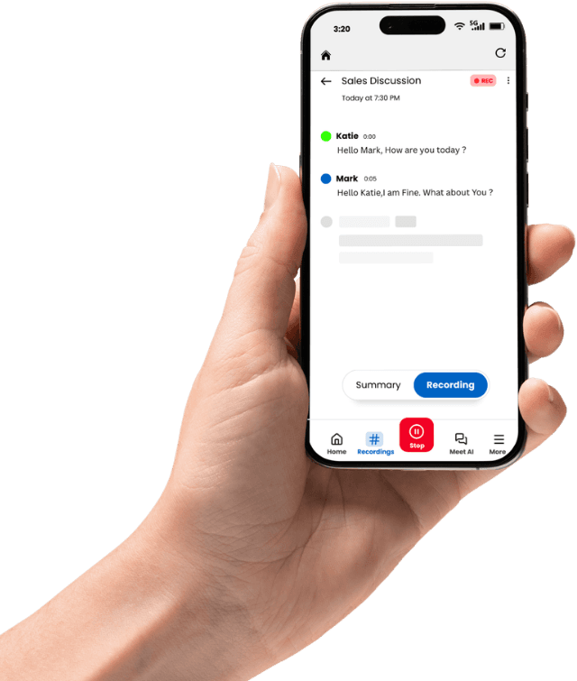One-click recording in the Meetbook browser extension