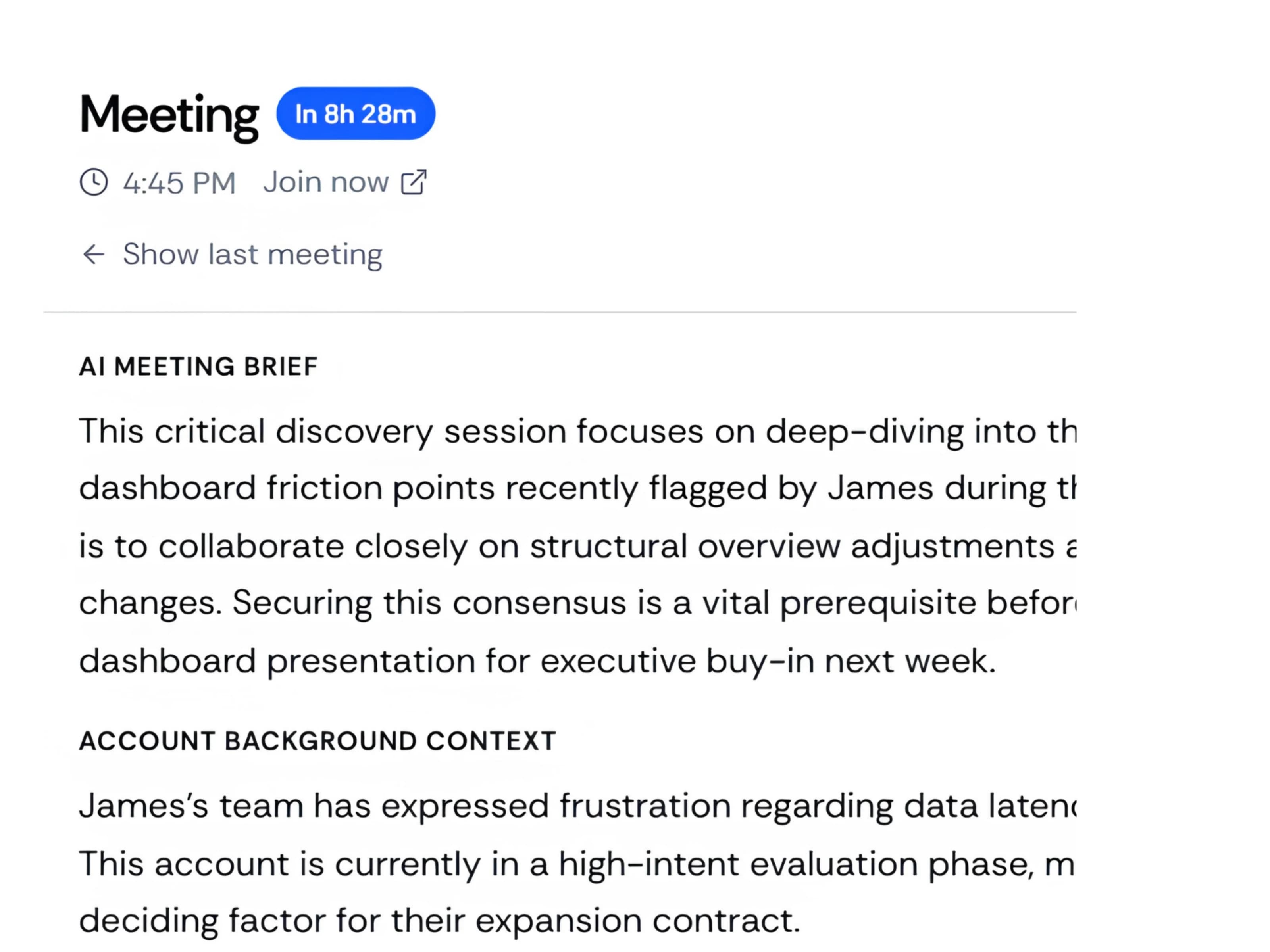 Walk in already prepped.