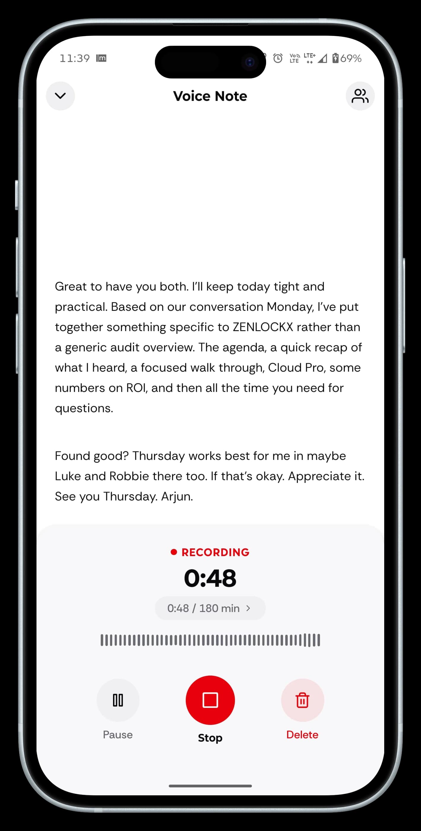 Meetbook mobile recording app