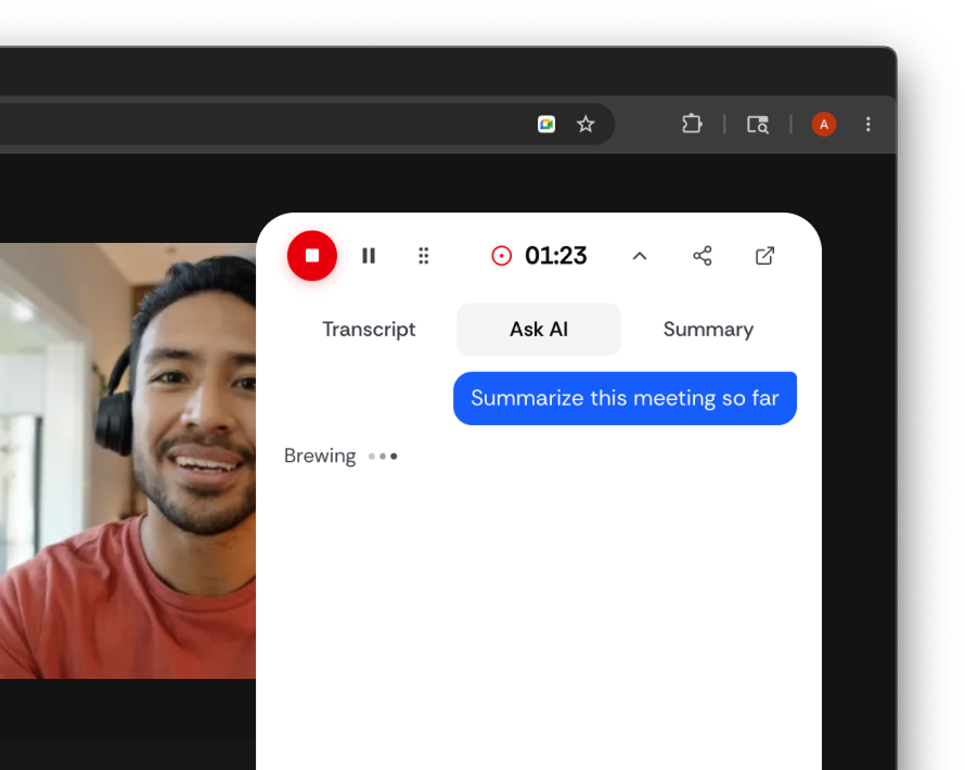Get AI help live in the meeting.